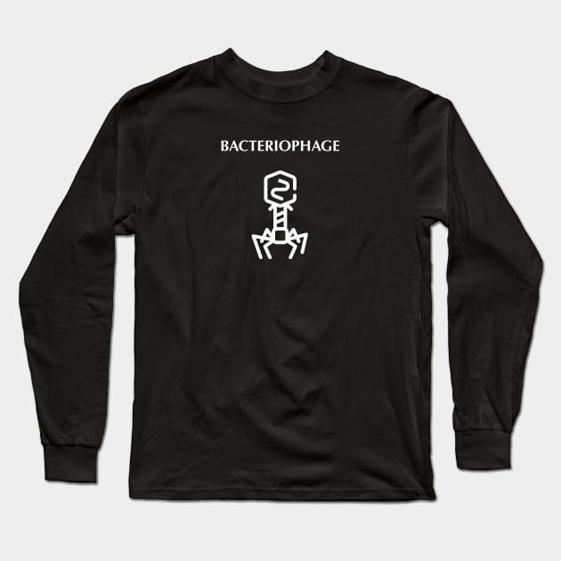 Bacteriophage virus infecting bacteria Long Sleeve T-Shirt by Science Design